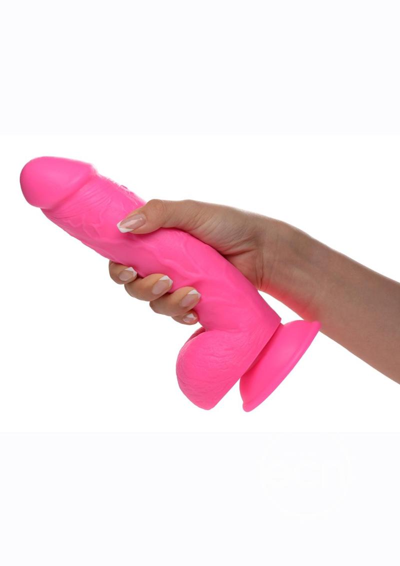 POP PECKERS DILDO W/ BALLS 8.5" PINK