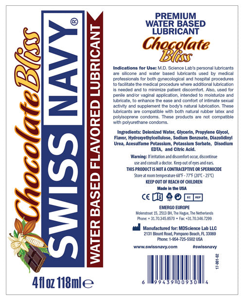 SWISS NAVY CHOCOLATE BLISS 4OZ