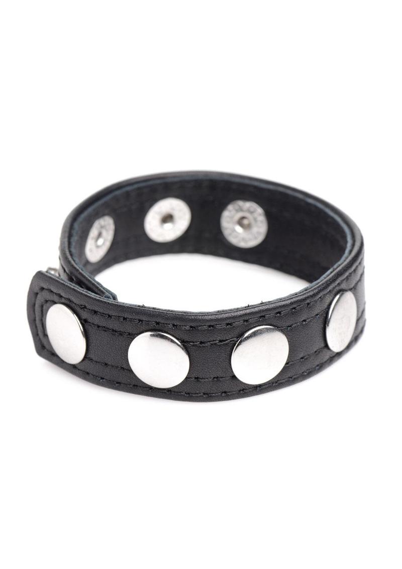 Cock Gear Leather Speed Snap Cock Ring BLK