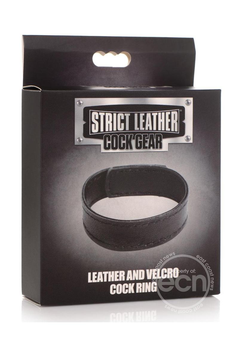 Cock Gear Velcro Leather Cock Ring BLK