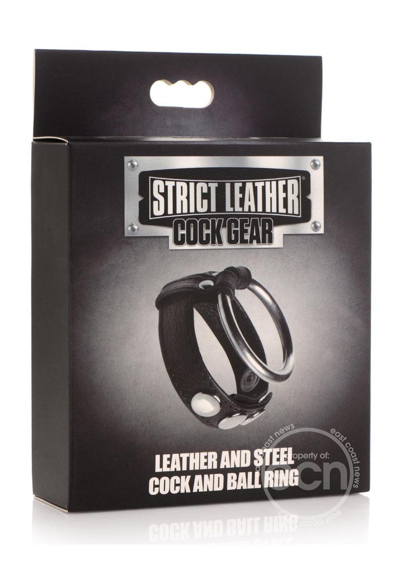 Cock Gear Leather and Steel Cock & Ball Ring