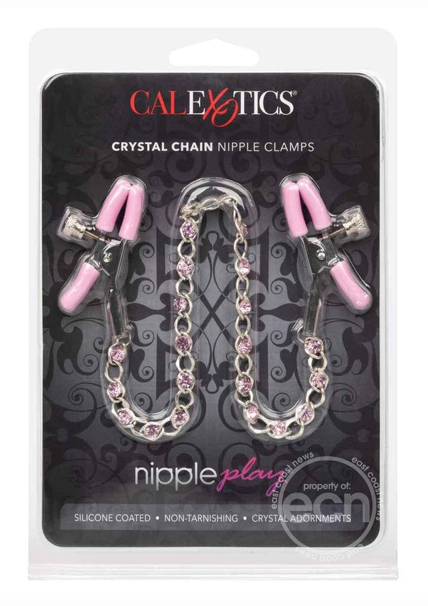 CALXOTICS CRYSTAL CHAIN NIPPLE CLAMP PINK