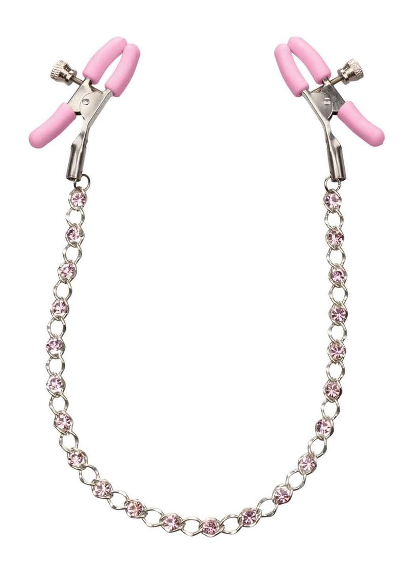 CALXOTICS CRYSTAL CHAIN NIPPLE CLAMP PINK