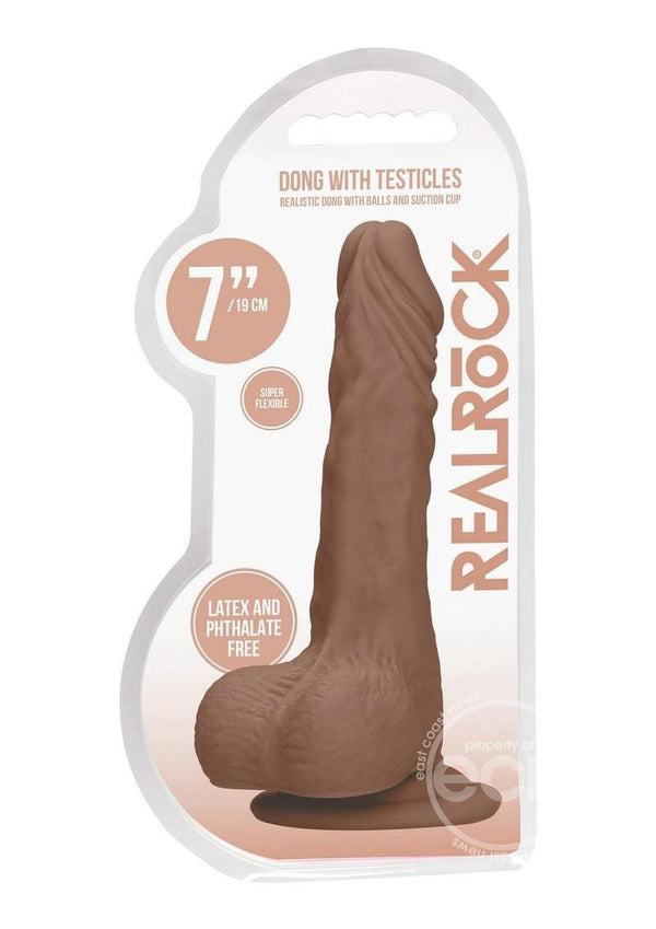 REALROCK 7" DILDO W/ BALLS TAN