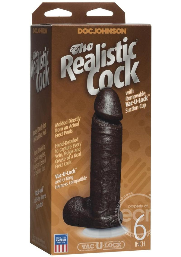 DOC JOHNSON/REALISTIC COCK/FIRMSKYN/6 INCH/BLACK