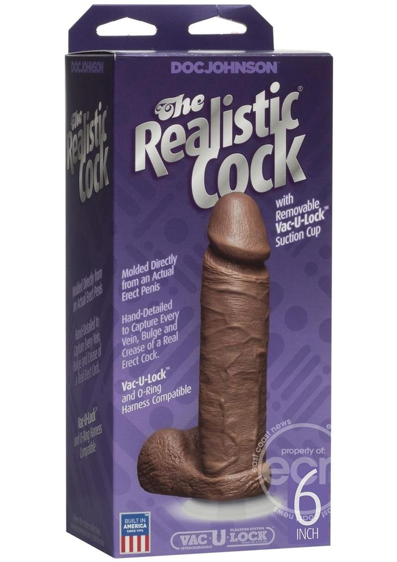 DOC JOHNSON/REALISTIC COCK/FIRMSKYN/6 INCH/BROWN