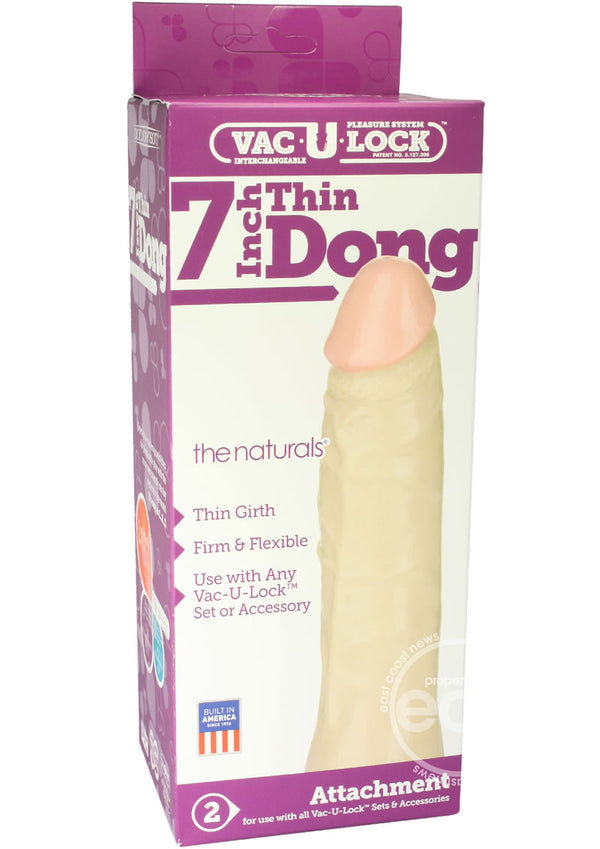 Vac-U-Lock The Naturals Thin Dildo 7in