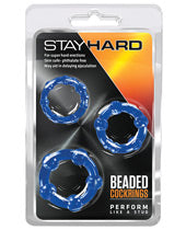 STAYHARD BEADED COCKRINGS BLUE