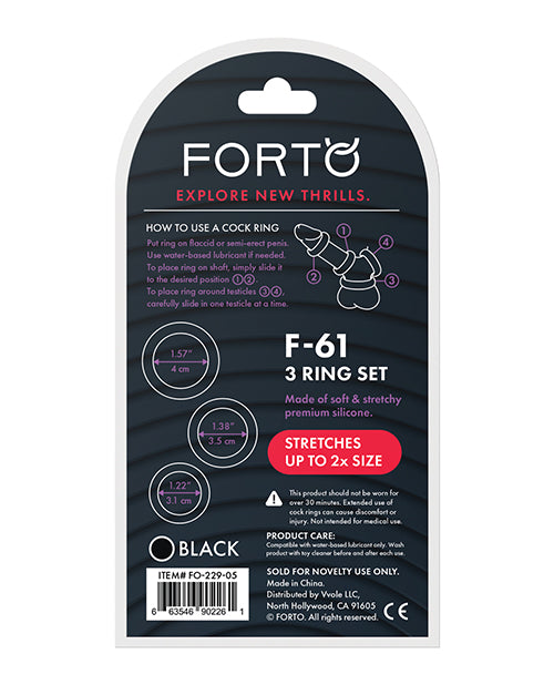 FORTO COCK RING SET F-61/3X SET/Black