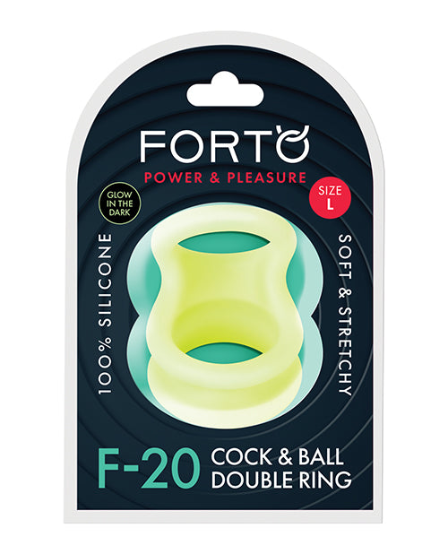 FORTO Power and Pleasure F-20 Cock & Ball Double Ring Glow Large