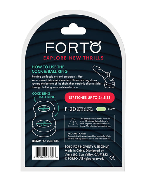 FORTO Power and Pleasure F-20 Cock & Ball Double Ring Glow Large