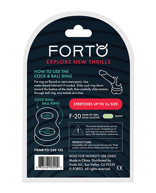 FORTO/Power and Pleasure/F-20 Cock & Ball Double Ring/Glow/Small