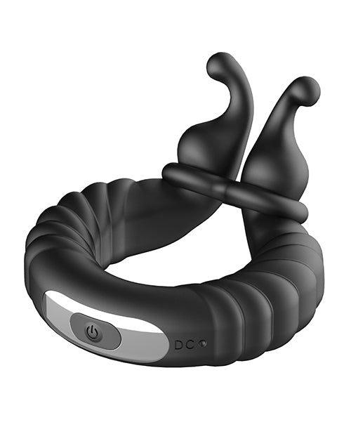 FORTO/POWER & PLEASURE/F-24/TEXTURED VIBRATING COCK RING/BLACK