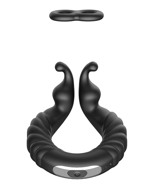 FORTO/POWER & PLEASURE/F-24/TEXTURED VIBRATING COCK RING/BLACK