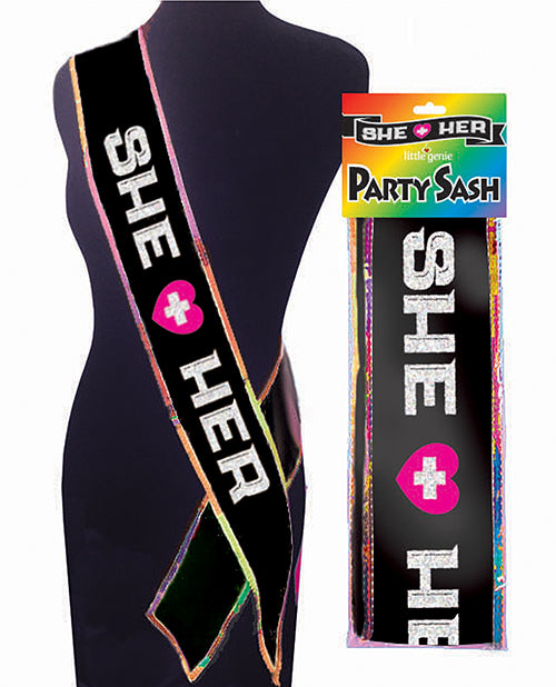 SHE + HER PARTY SASH LITTLE GENIE PRIDE