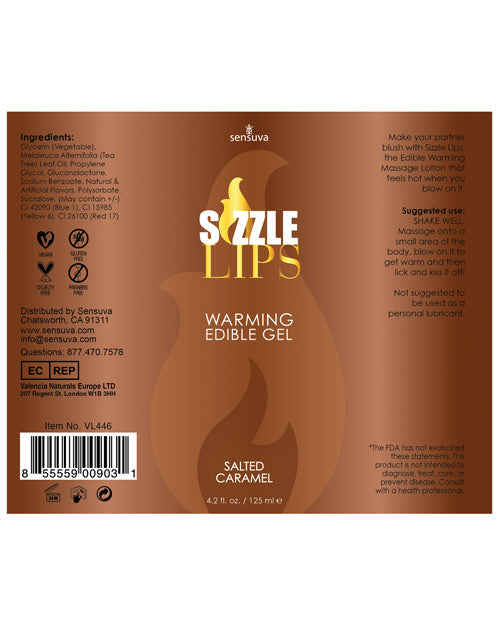 SIZZLE LIPS SALTED CARAMEL WARMING GEL 4.2 OZ