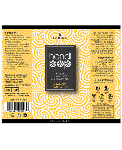 HANDIPOP MANGO MASSSAGE GEL 4.2 OZ