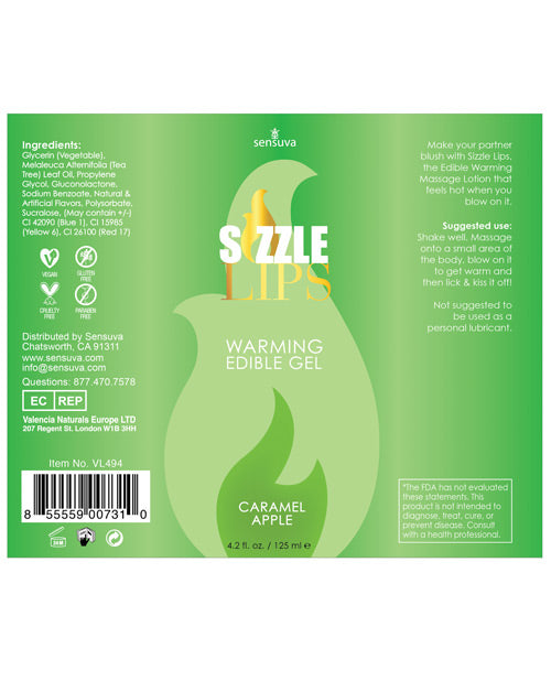 SIZZLE LIPS CARAMEL APPLE WARMING GEL 4.2 OZ