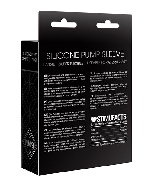 PUMPED SILICONE PUMP SLEEVE BLACK LARGE