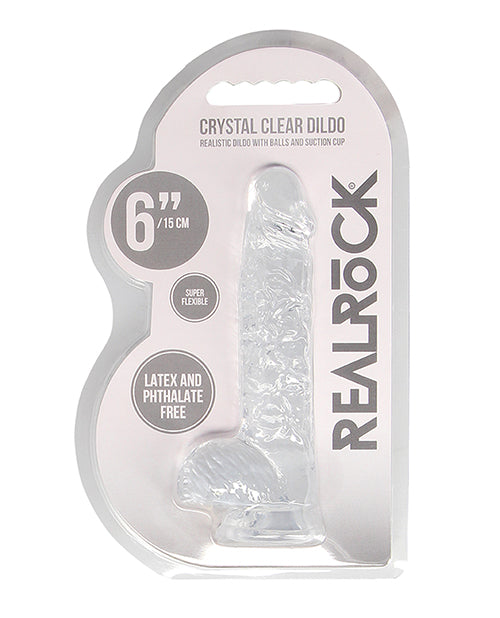 REALROCK CRYSTAL CLEAR DILDO 6"